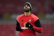 SUNDERLAND, ENGLAND - JANUARY 31:  Joleon Lescott of Sunderland warms up prior to the Premier League match between Sunderland and Tottenham Hotspur at Stadium of Light on January 31, 2017 in Sunderland, England.  (Photo by Laurence Griffiths/Getty Images)